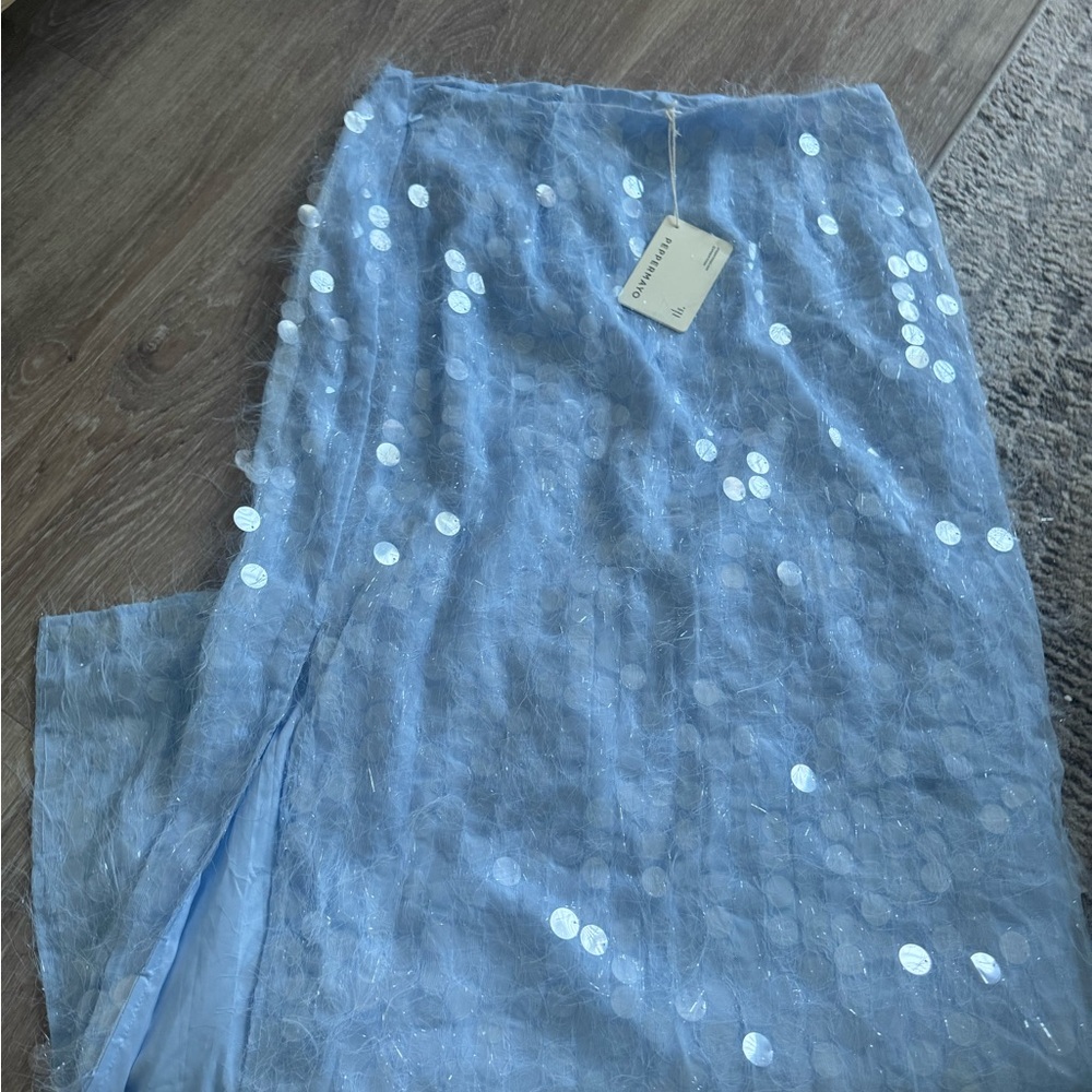 Peppermayo Blue Sequin Skirt